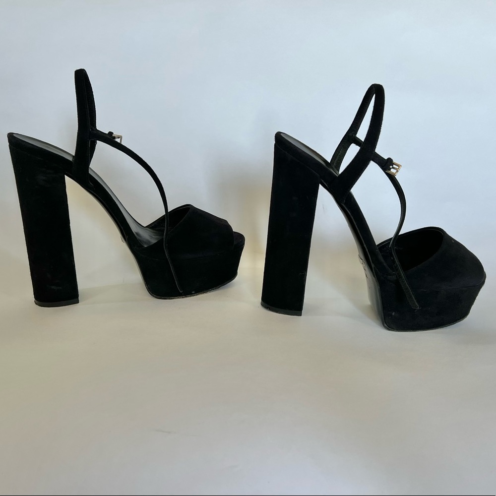 Gucci Black Suede Platforms 38